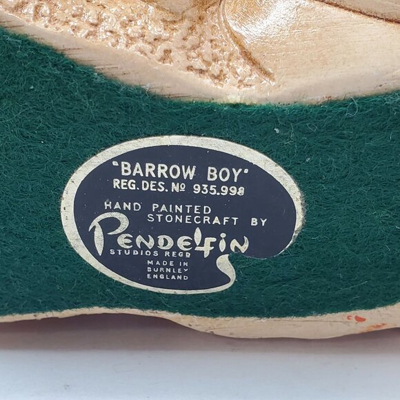 Vintage Pendelfin Barrow Boy Bunny Rabbit Hand Painted Stonecraft Made In Englan - Picture 8 of 8